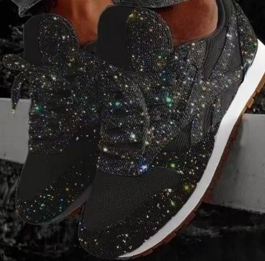 Glittrande damsneakers med sportig komfort – Leona