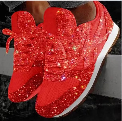 Glittrande damsneakers med sportig komfort – Leona