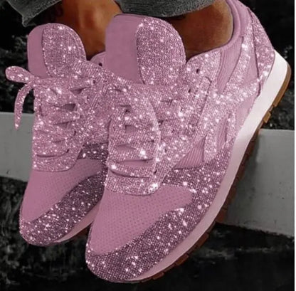Glittrande damsneakers med sportig komfort – Leona
