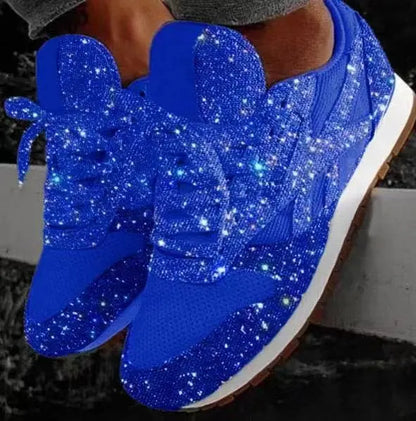 Glittrande damsneakers med sportig komfort – Leona