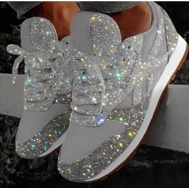 Glittrande damsneakers med sportig komfort – Leona