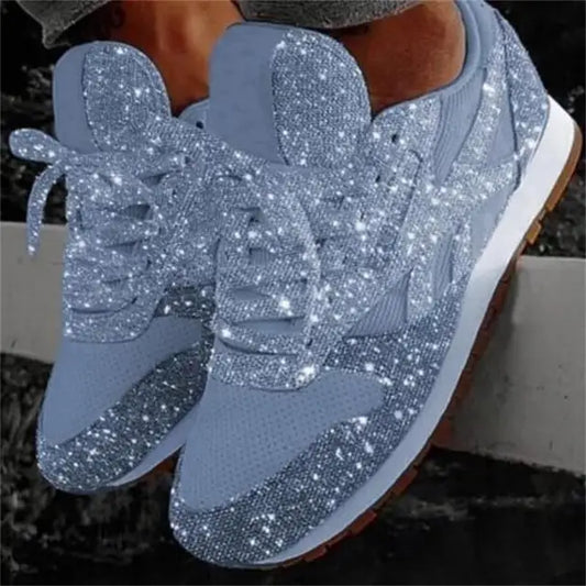 Glittrande damsneakers med sportig komfort – Leona