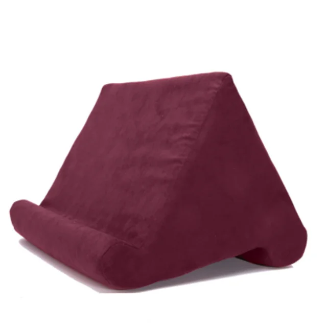 Bordeauxrotes Kissen Tablet-Ständer, weicher Stoff, ideal für iPad, Samsung, Huawei Tablets.