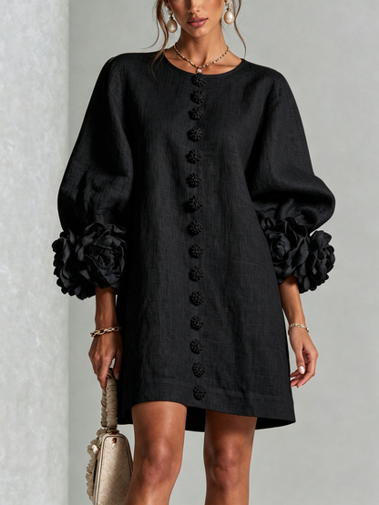 Boryana Colorful Mini Dress with Statement Ruffled Cuffs 15