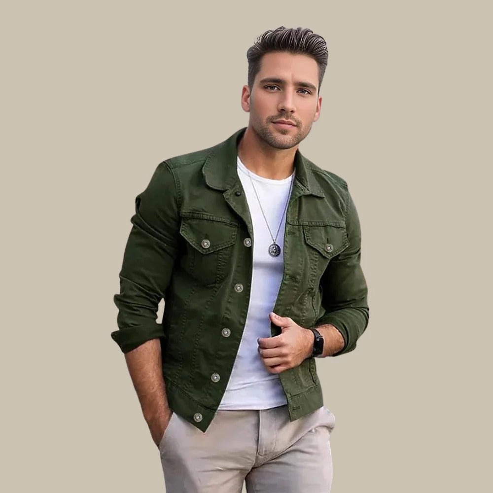 Herr denimjacka med slim fit-passform – Milano
