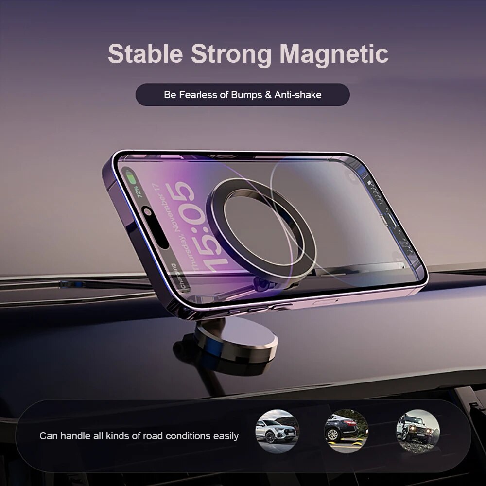 Zinklegerung faltbare magnetische Handyhalterung für Auto, 360° verstellbar, kompatibel mit iPhone.
