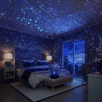 Stjärnhimmel projektorlampa med magisk ljusshow - Lunexa