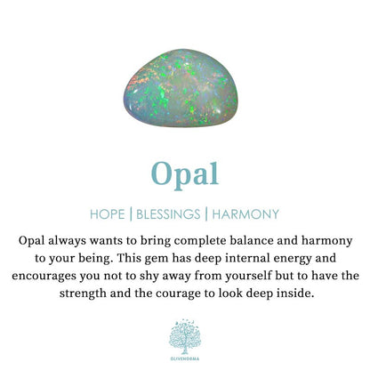 Opal Edelstein, bunt, oval, spirituelle Bedeutung, Balance, Harmonie, Hoffnung, Segen.