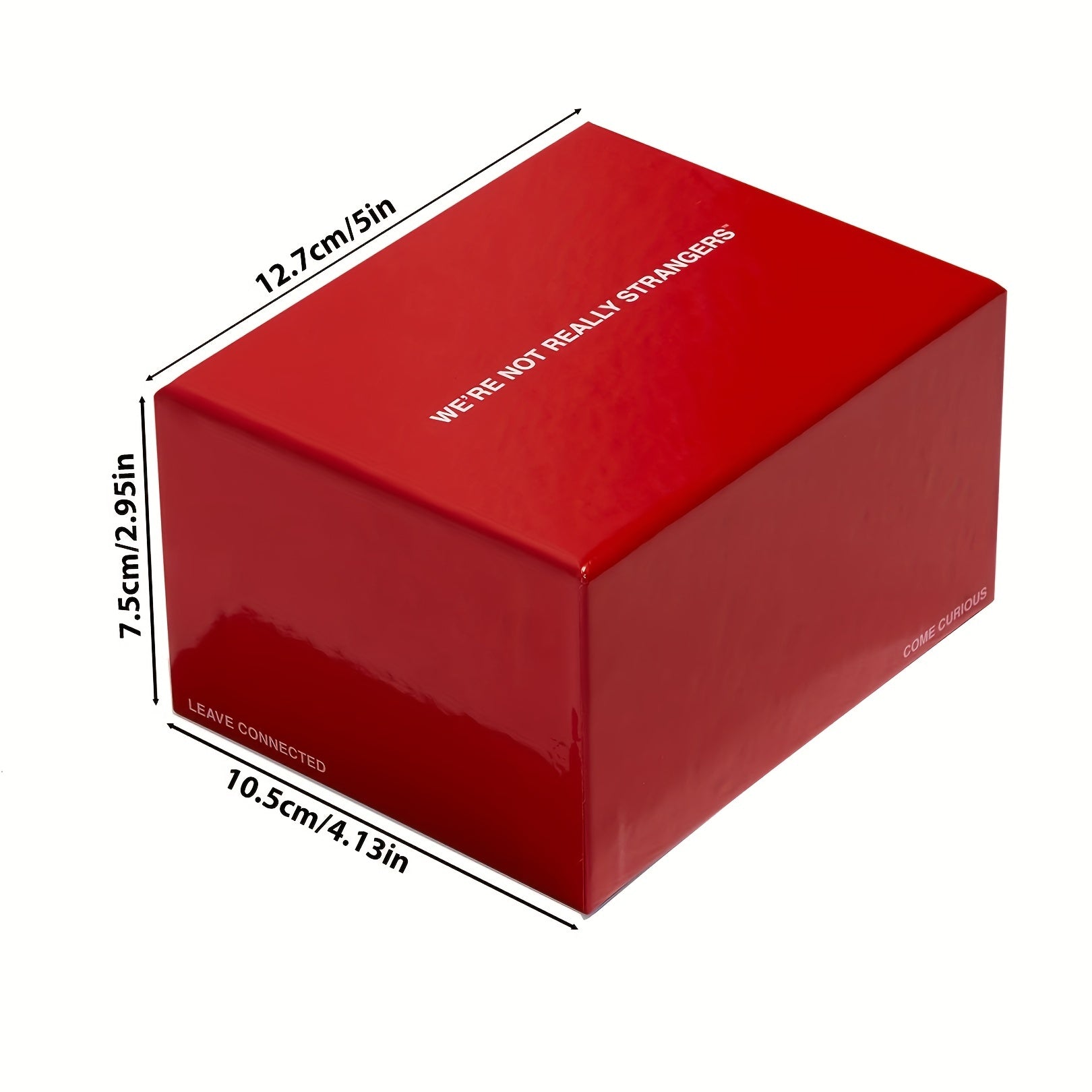 Rotes Kartenspiel "We're Not Really Strangers", 12,7x10,5x7,5 cm, Partyspiel, Gesellschaftsspiel.