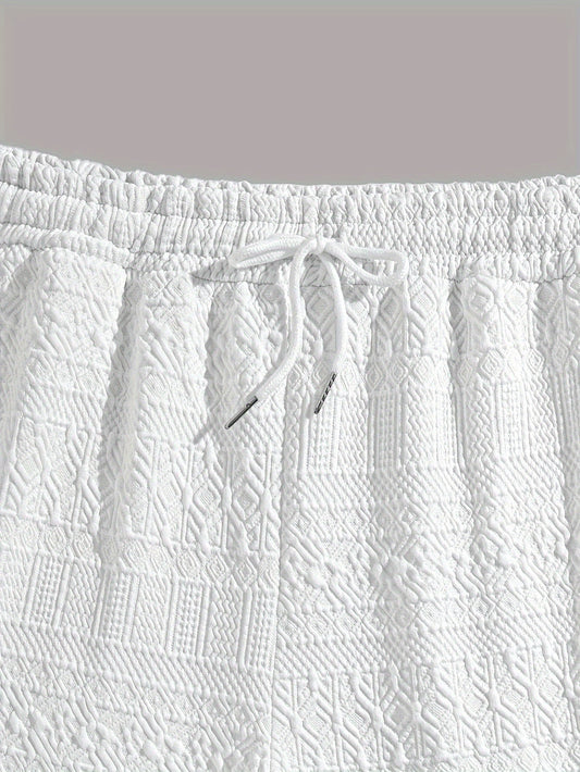 Sommarshorts för herrar, enkel stil med dragsko för komfort - Finn