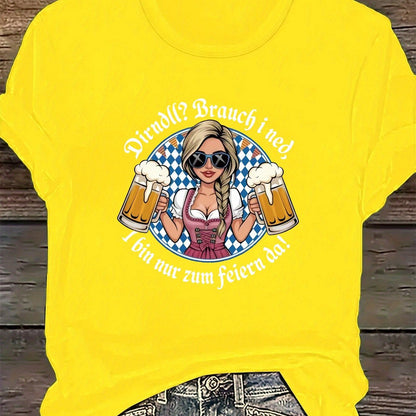 Damer Plus Size kortärmad t-shirt – Liesl Oktoberfest 2026