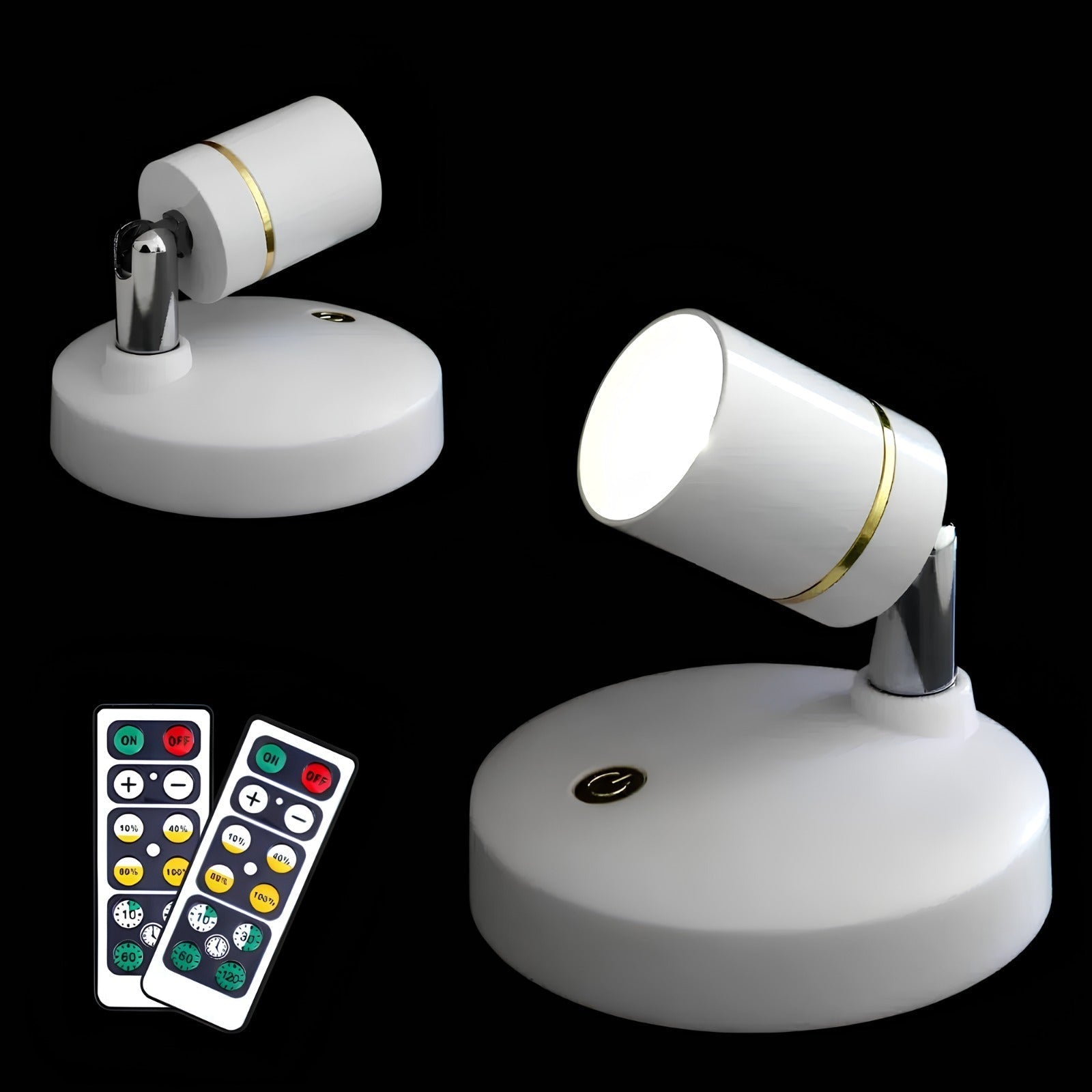Weiße LED-Tischlampe mit Fernbedienung, modern, dimmbar, energiesparend, für Innenräume.