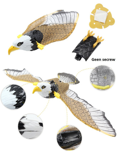 Fliegender Adler-Drachen, realistisch, schwarz-weiß-gold, Outdoor-Spielzeug, Vogelform.