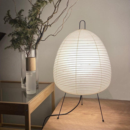 Akari Tischlampe, weiß, Papier, Metallgestell, modernes Design, Beleuchtung, Wohnzimmer-Dekor.
