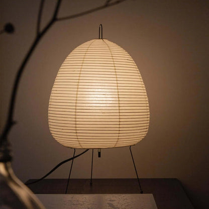Akari Tischlampe, weiß, Papier, modernes Design, stimmungsvolle Beleuchtung, Wohnzimmer Deko.