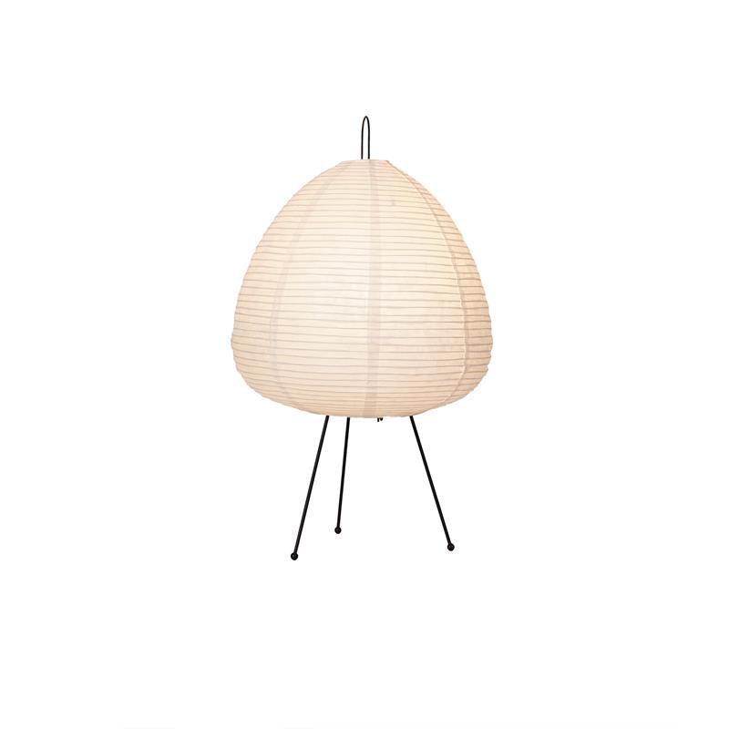 Weiße Akari Tischlampe, Papier, dreibeinig, modernes Design, Innenbeleuchtung, minimalistisch.