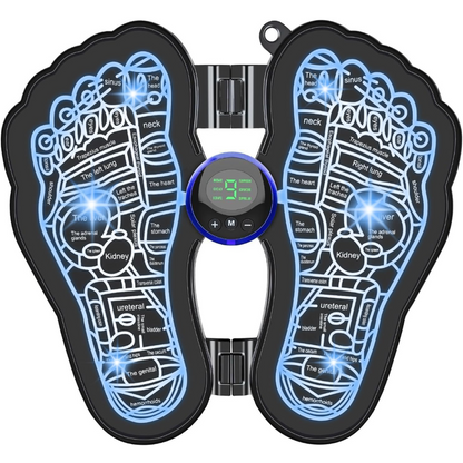 Elektronische Akupressur-Fußmatte, schwarz, LED-Anzeige, Reflexzonenmassage, Entspannung.
