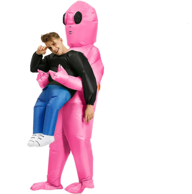 Erwachsenen-Kostüm rosa Alien, aufblasbar, Halloween, lustig, Party-Verkleidung, Unisex.