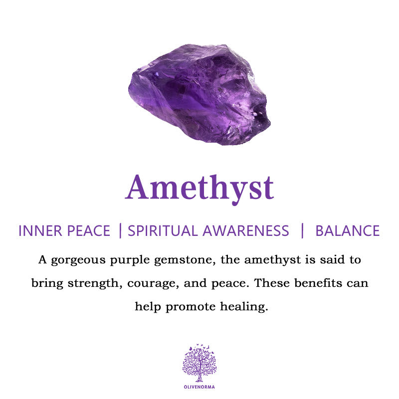 Amethyst-Edelstein lila, spirituelle Bewusstheit, innerer Frieden, Balance, Heilung fördern.