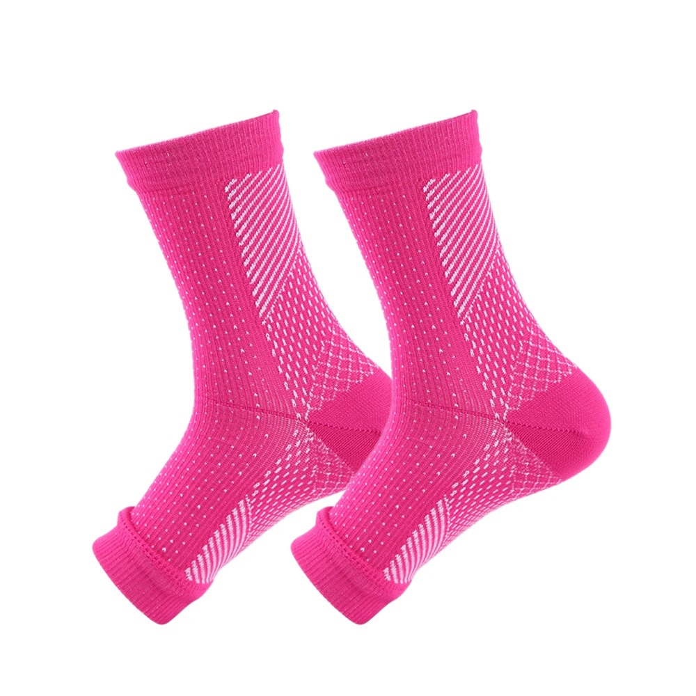 Rosa Kompressionssocken für Knöchel, atmungsaktiv, elastisch, Sportbekleidung.