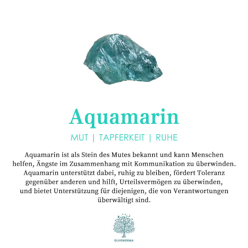 Aquamarin Edelstein, blau-grün, Mut, Tapferkeit, Ruhe, Heilstein, spirituelle Bedeutung.
