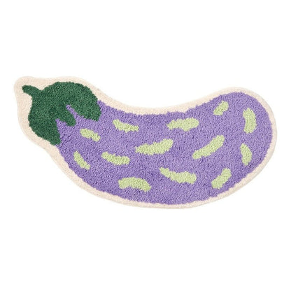 Halkfri badmatta med banan- eller auberginedesign - ZestPad