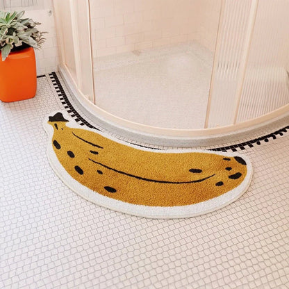Halkfri badmatta med banan- eller auberginedesign - ZestPad