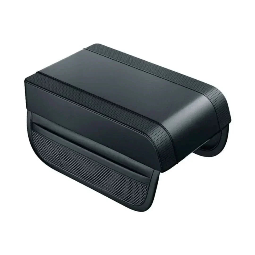 Schwarze Armlehnenabdeckung, Erhöhungskissen, Aufbewahrung, Autozubehör, Lederoptik.
