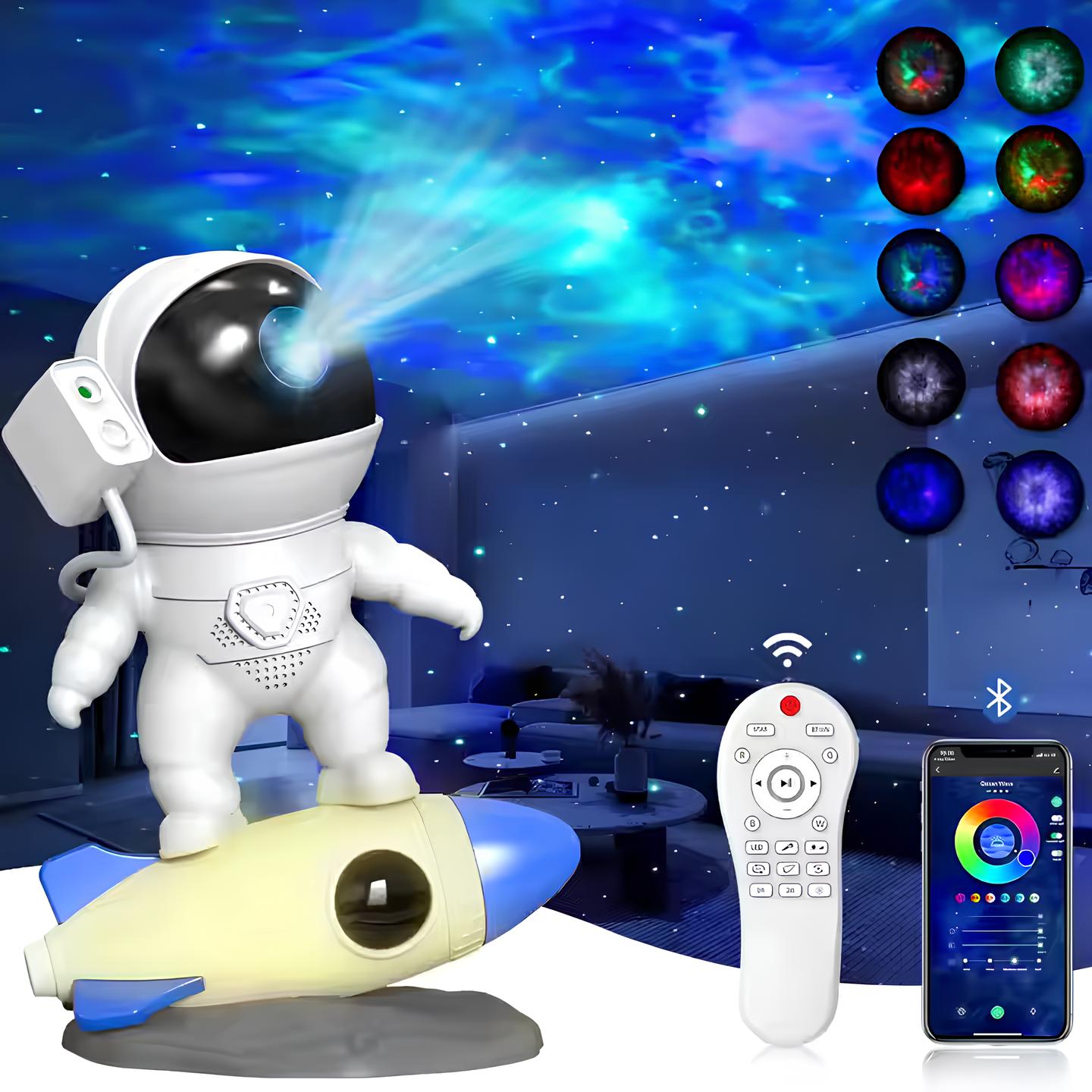 Astronaut Nachtlicht Projektor mit Fernbedienung, LED-Sternenhimmel, Bluetooth, für Kinderzimmer.