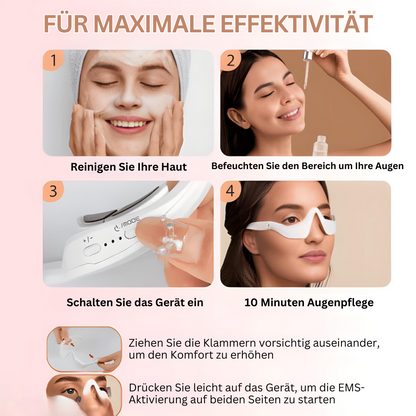 Augenpflegegerät, weiß, EMS-Technologie, Hautpflege, Anti-Aging, Augenbereich, Wellness.