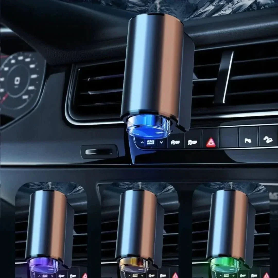 Auto Aromatherapie Diffuser, schwarz, LED, für Auto, Luftreiniger, Duftspender, modern, kompakt.