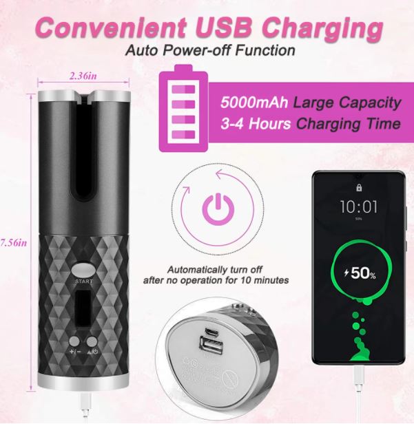 Schwarzer elektrischer Korkenzieher mit USB-Ladefunktion, 5000mAh Akku, automatische Abschaltung.