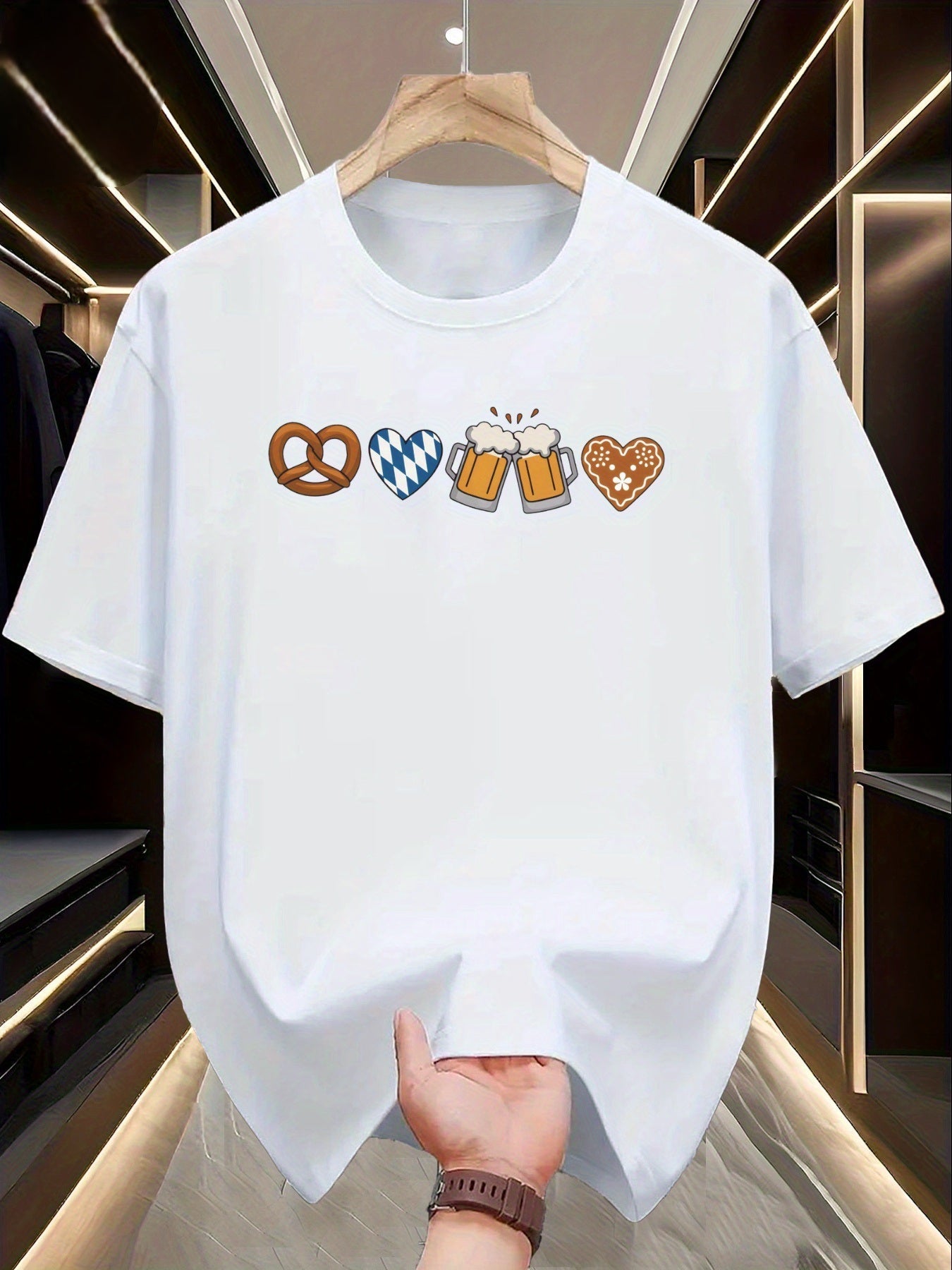 Herr T-shirt med grafiskt tryck i 100 % bomull – Franz Oktoberfest 2026