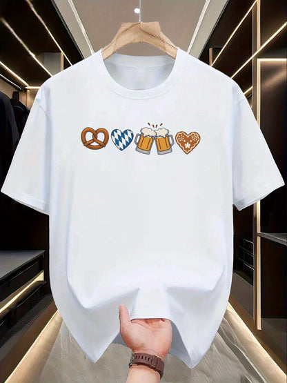 Herr T-shirt med grafiskt tryck i 100 % bomull – Franz Oktoberfest 2026