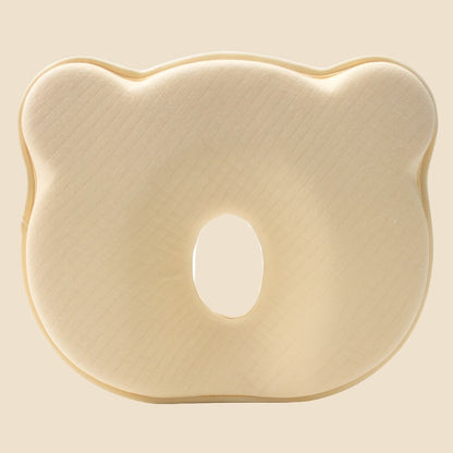 Gelbes ergonomisches Baby-Kopfkissen, atmungsaktiv, langsamer Rückprall, Formkissen.