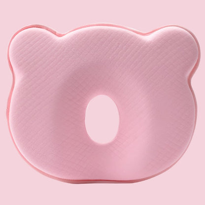 Rosa ergonomisches Baby-Kissen, atmungsaktiv, langsamer Rückprall, für Kleinkinder.