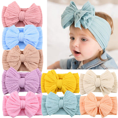 Baby-Stirnband mit Schleife, Nylon, verschiedene Farben, für Kinder, modisches Accessoire.
