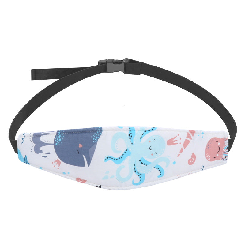 Gepolsterter Kinder-Sicherheitsgurt, Meerestier-Design, Blau und Rosa, verstellbar, bequem.