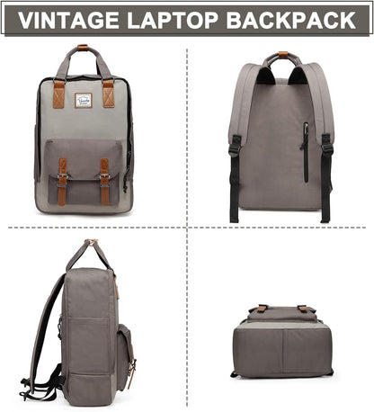 15,6-tums vattentät vintage laptopryggsäck med organiseringsfack – UrbanEase