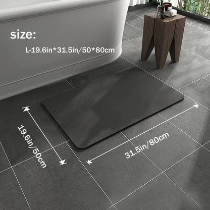 Schwarze Badematte, rutschfest, 50x80cm, Badezimmer, rechteckig, modernes Design, wasserabsorbierend.