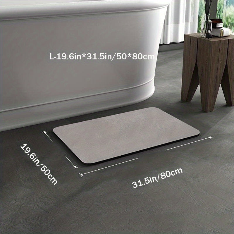 Badematte grau, rutschfest, 50x80cm, saugfähig, für Badezimmer, moderne Einrichtung.