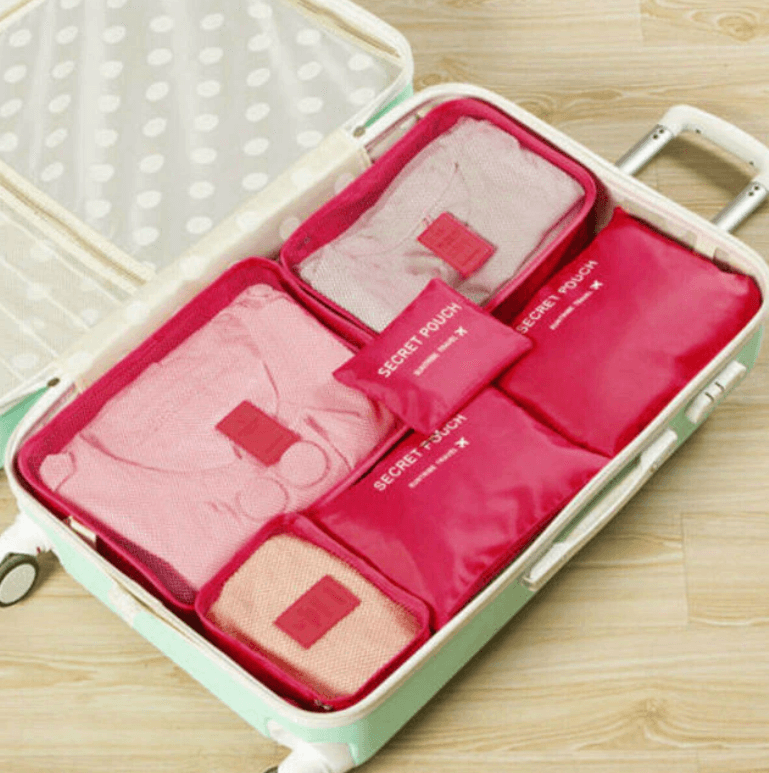 Reseorganizer-set – 2 för 1, platsbesparande förvaringspåsar
