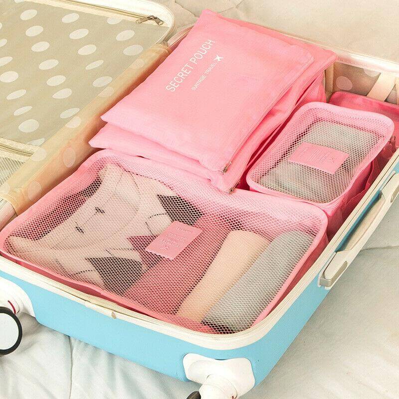 Reseorganizer-set – 2 för 1, platsbesparande förvaringspåsar