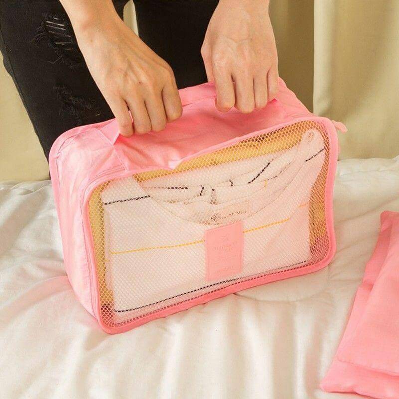 Reseorganizer-set – 2 för 1, platsbesparande förvaringspåsar