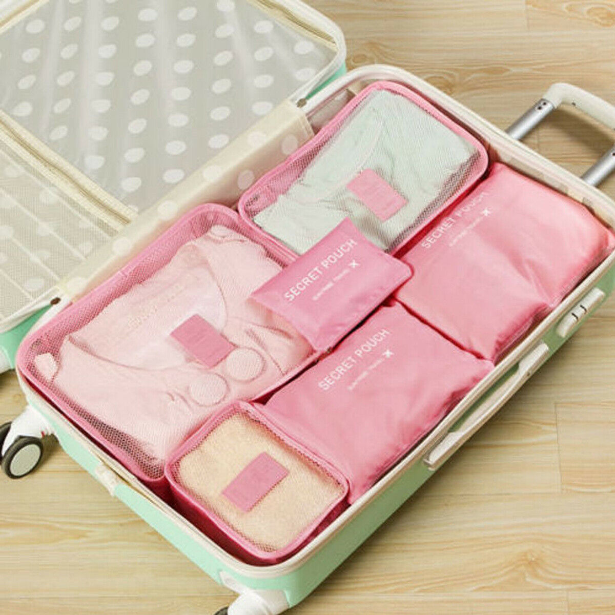 Reseorganizer-set – 2 för 1, platsbesparande förvaringspåsar