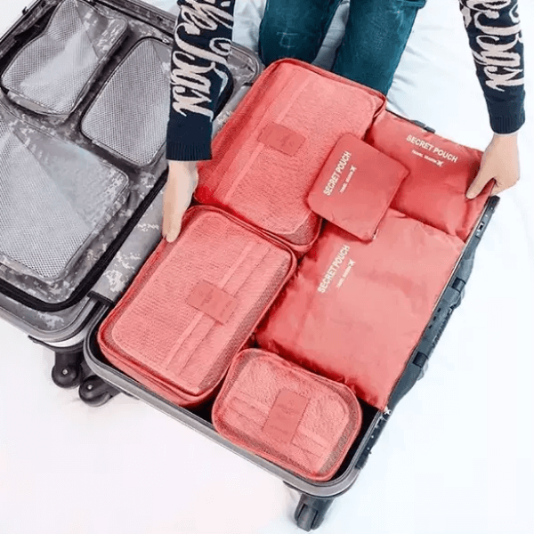 Reseorganizer-set – 2 för 1, platsbesparande förvaringspåsar