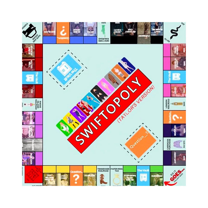 Musikbaserat brädspel med sangkort och monopolpengar för spelaftnar