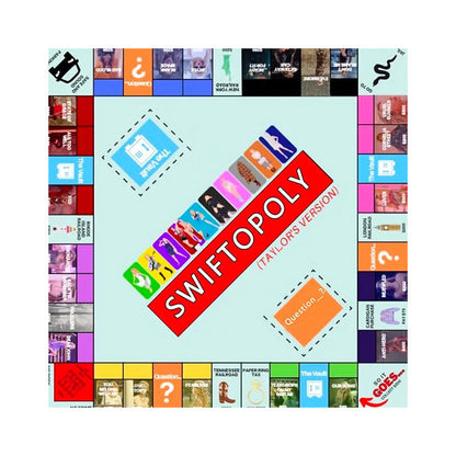 Musikbaserat brädspel med sangkort och monopolpengar för spelaftnar