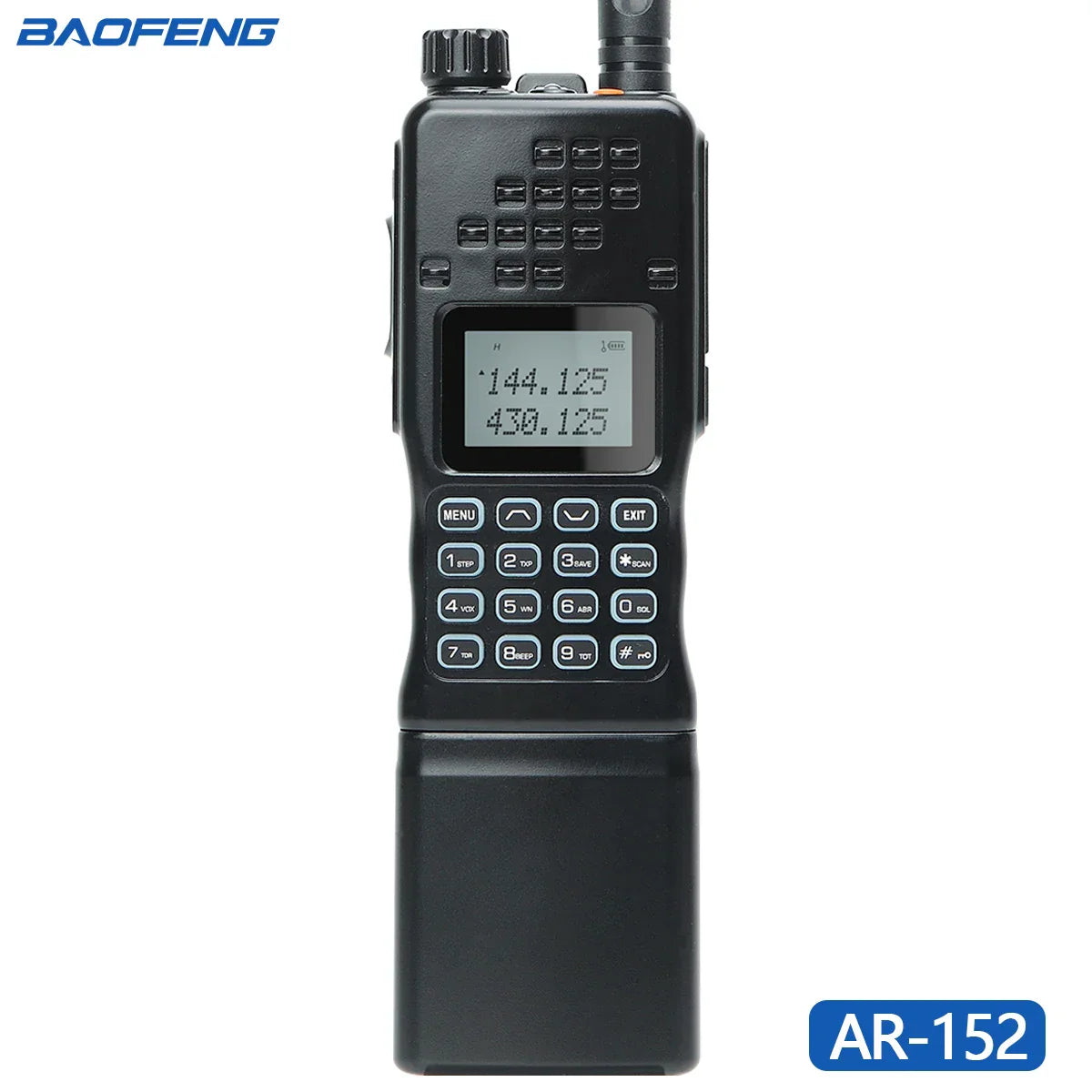 Baofeng AR-152 Funkgerät, schwarz, tragbar, LCD-Display, Tastenfeld, Amateurfunk.