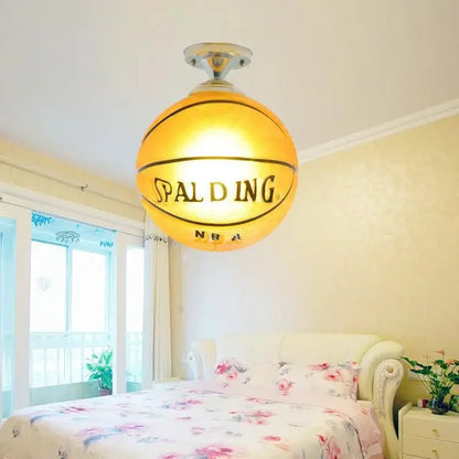Basketball-Deckenleuchte, Glas, LED, Kinderzimmer, Wohnzimmer, moderne Beleuchtung, rund.